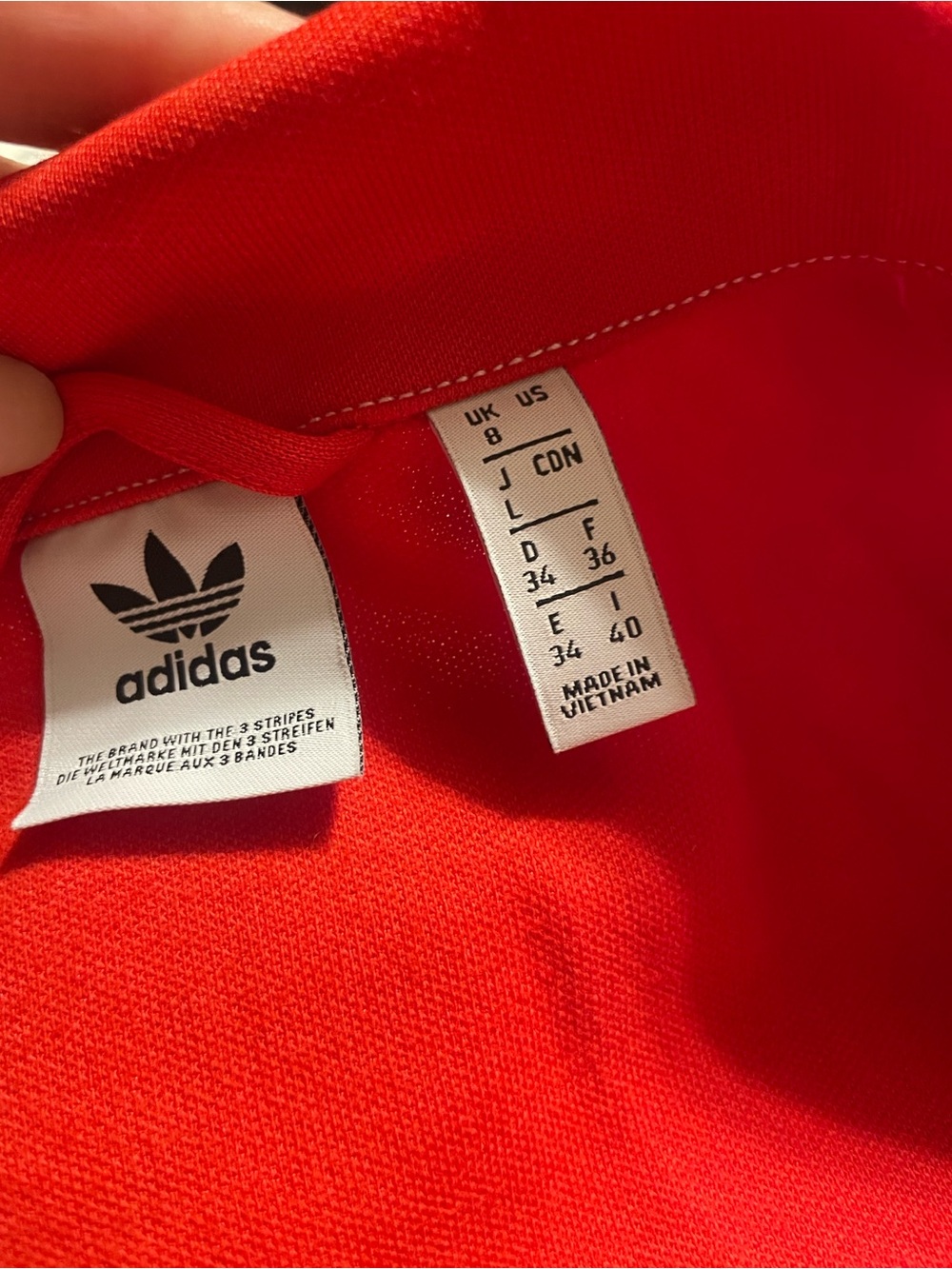 Adidas X Fiorucci Collab Red Cropped Track Jacket with 3 Stripe Sleeves - Picture 4 of 10
